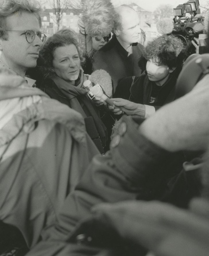 Rachel Whiteread taking questions from the press. Photograph: Stephen White
