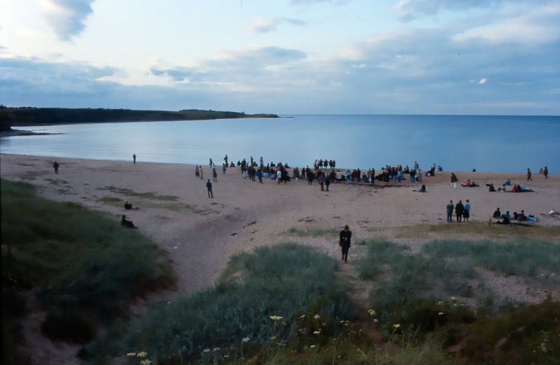 Image: The Bistritsa Babi in A Work for the North Sea by Bethan Huws, performed on Sugar Sands, Northumberland, July 1993. Photograph: © Bethan Huws  
