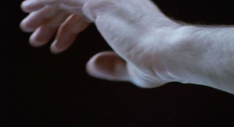 Still of conductor James Conlon's hand, taken from Feature Film, 1999. Still: Douglas Gordon
