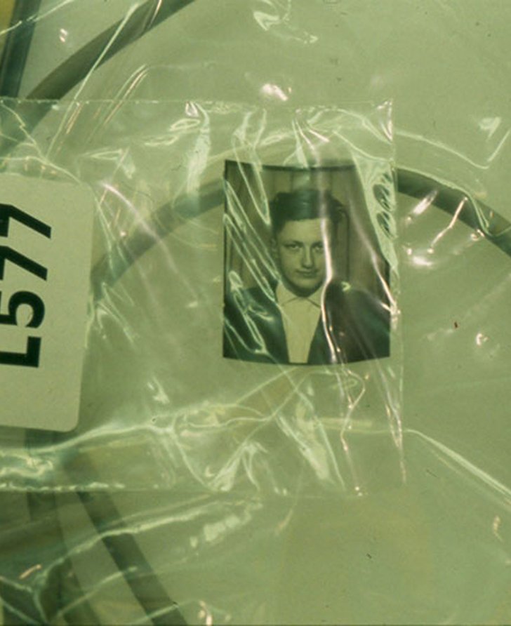 Image: Inventory item L577, a photograph of Michael Landy that was destroyed as part of Break Down, 2001.Photograph: Parisa Taghizadeh