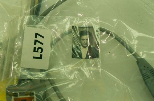 Image: Inventory item L577, a photograph of Michael Landy that was destroyed as part of Break Down, 2001.Photograph: Parisa Taghizadeh