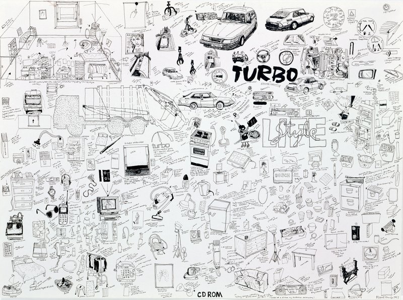 Image: Illustration documenting Break Down by Michael Landy, 2002.