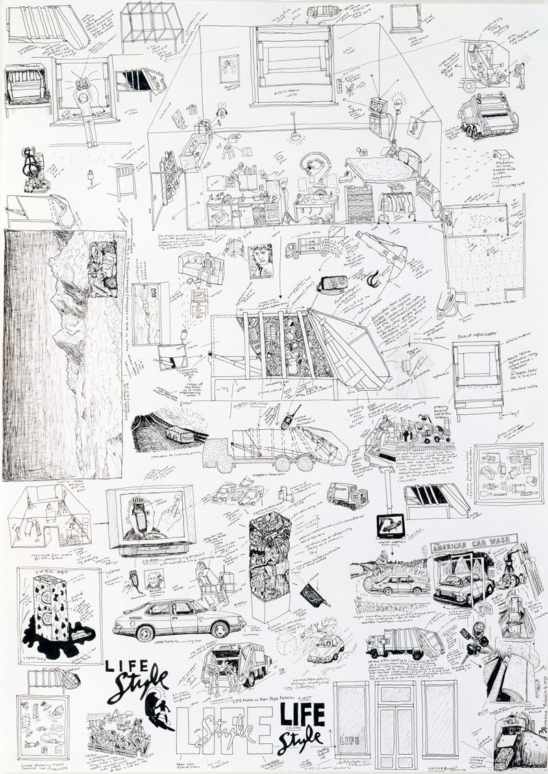 Image: 'Compulsory Obsolescence' an illustration by David Landy documenting Break Down, 2002.