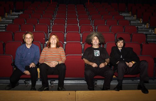 Image: Cameron Jamie pictured (far right) with (the) Melvins, Milton Keynes, 20 November (2003). Photographer: Chris Taylor Photographer: Chris Taylor