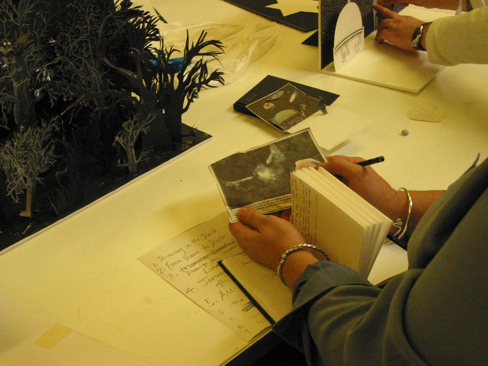 Image of Sarah Woodfine's workshop for When Night Draws in, 2006. Photographer: unknown.