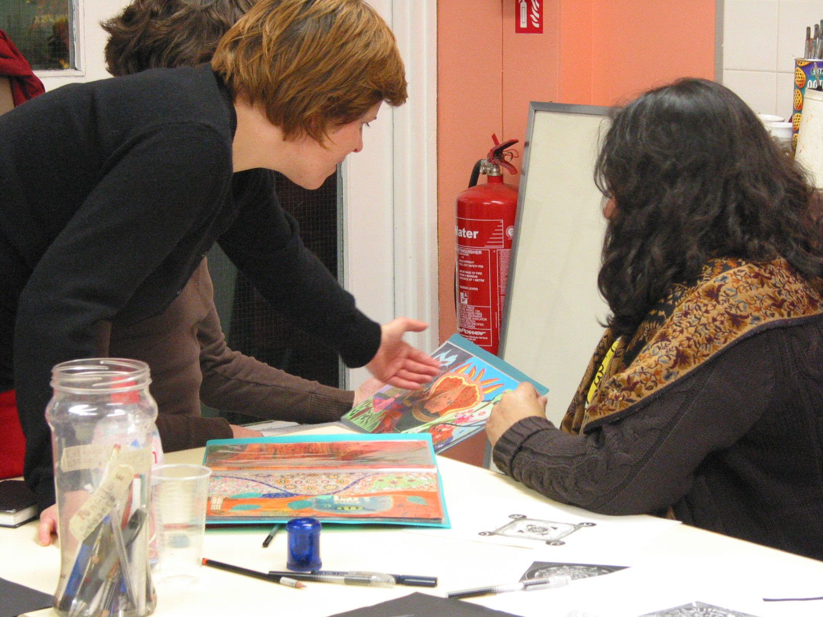 Sarah Woodfine with Fozia for When Night Draws in, 2006. Photographer: unknown.