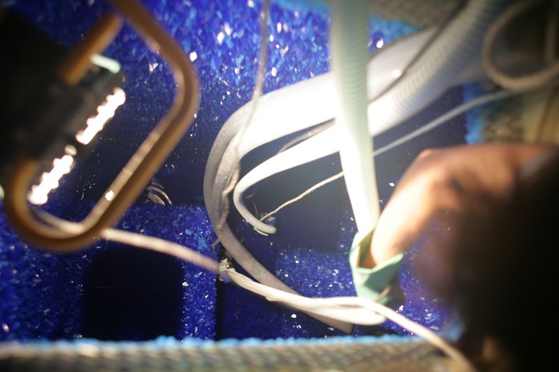 Revealing the interior after crystal growth, Roger Hiorns, Seizure (2008). Photograph: Nick Cobbing