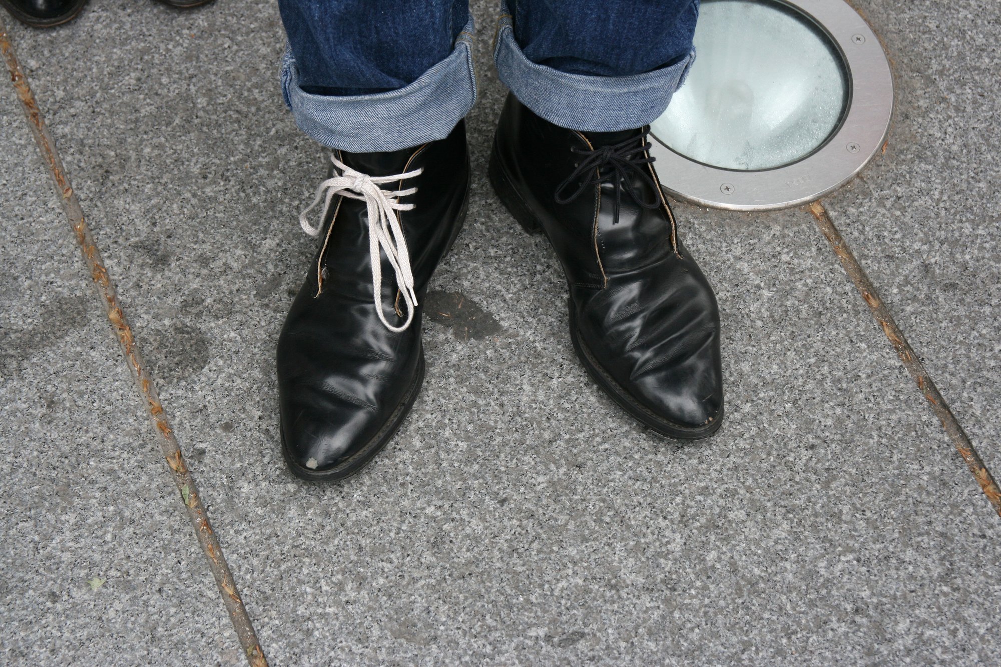 Image: Footwear adapted for greater sonic effect worn by a participant during Marches, TAZ, May 2008. Photograph: Rachel Anderson