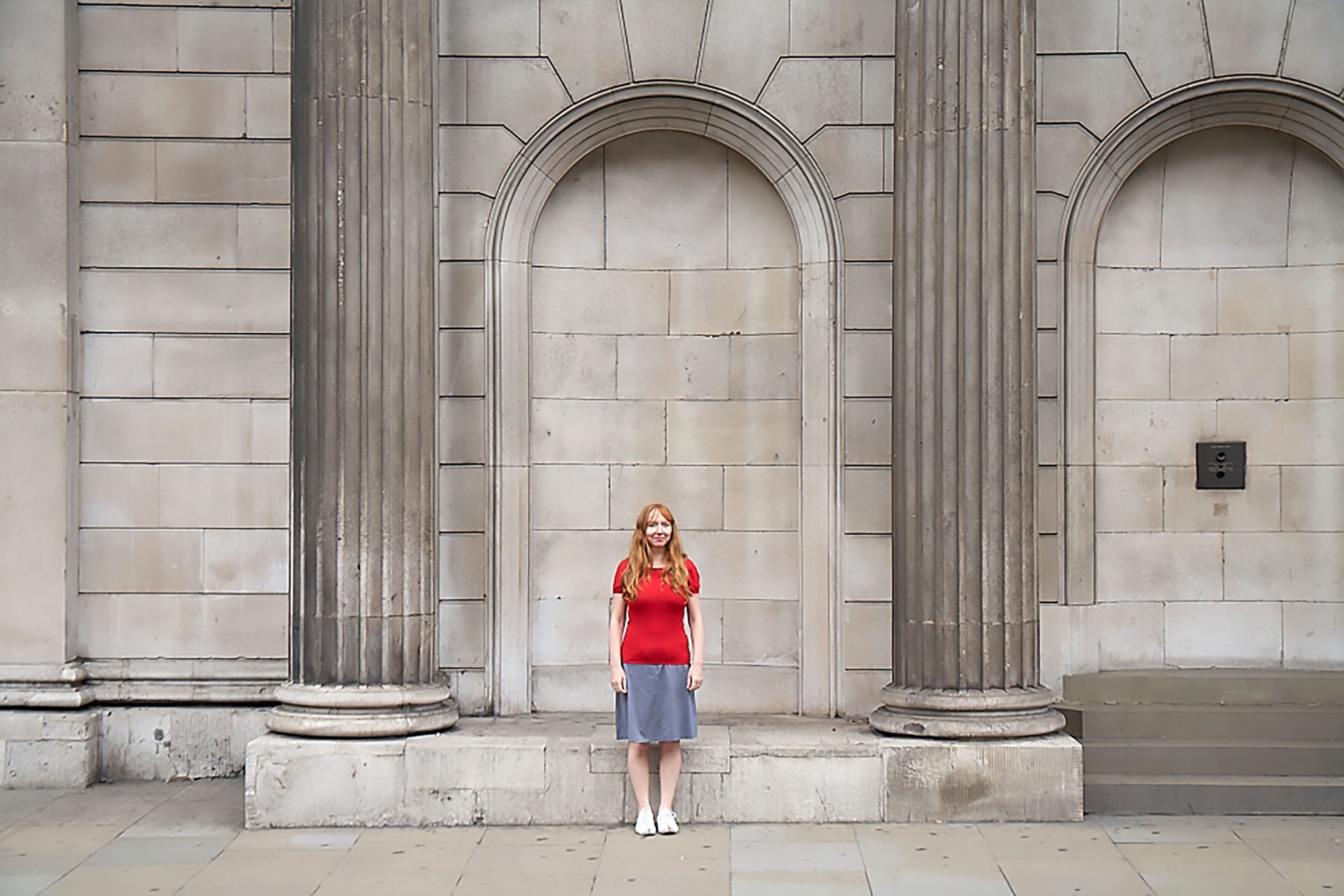 Image: Portrait of Susan Philipsz in the City of London, 2010. Photograph: Julian Abrams