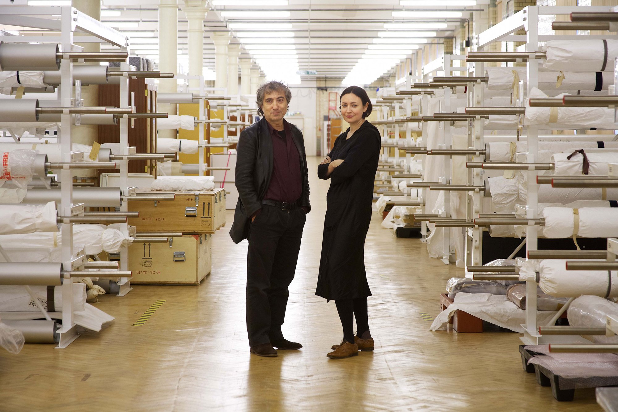 Judith Clark and Adam Phillips in The Concise Dictionary of Dress installation at Blythe House, London, 2010. Photograph: Julian Abrams