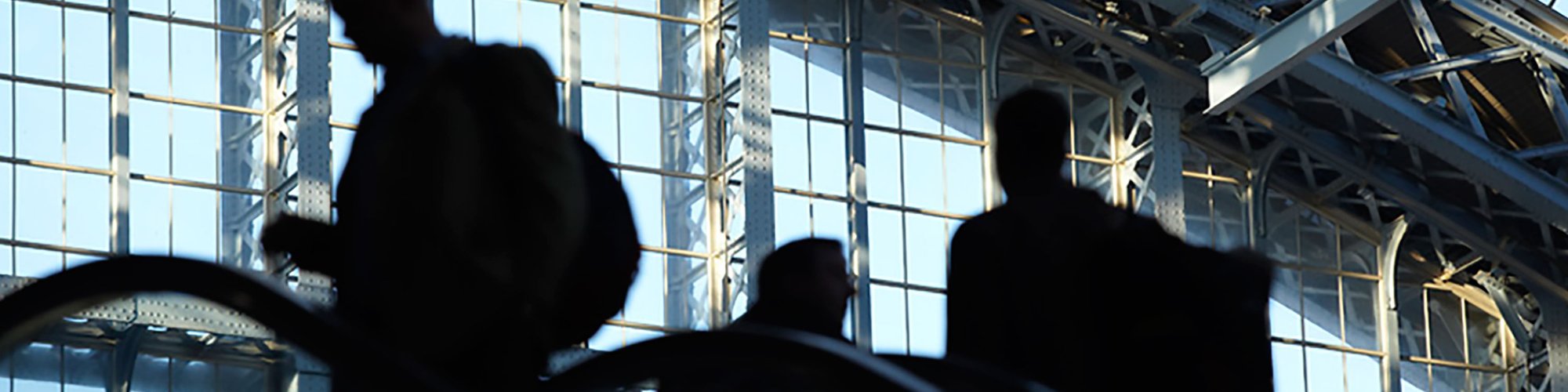 Image: Commuter silhouettes on an escalator at St Pancras Station, 23 January 2011. Photograph: Julian Abrams