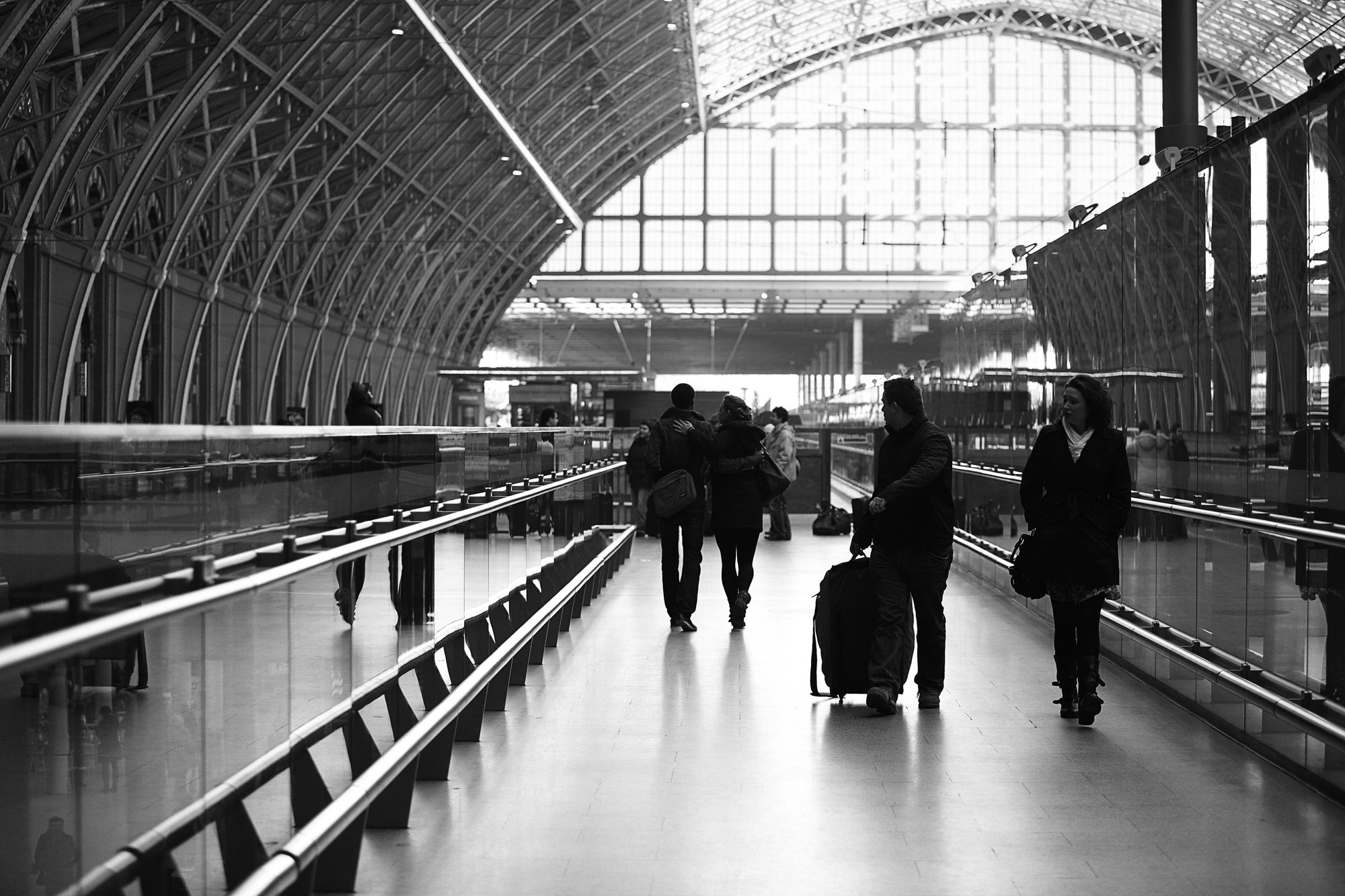 Commuters walking through St Pancras Station, London 23 January 2011. Photograph: Julian Abrams