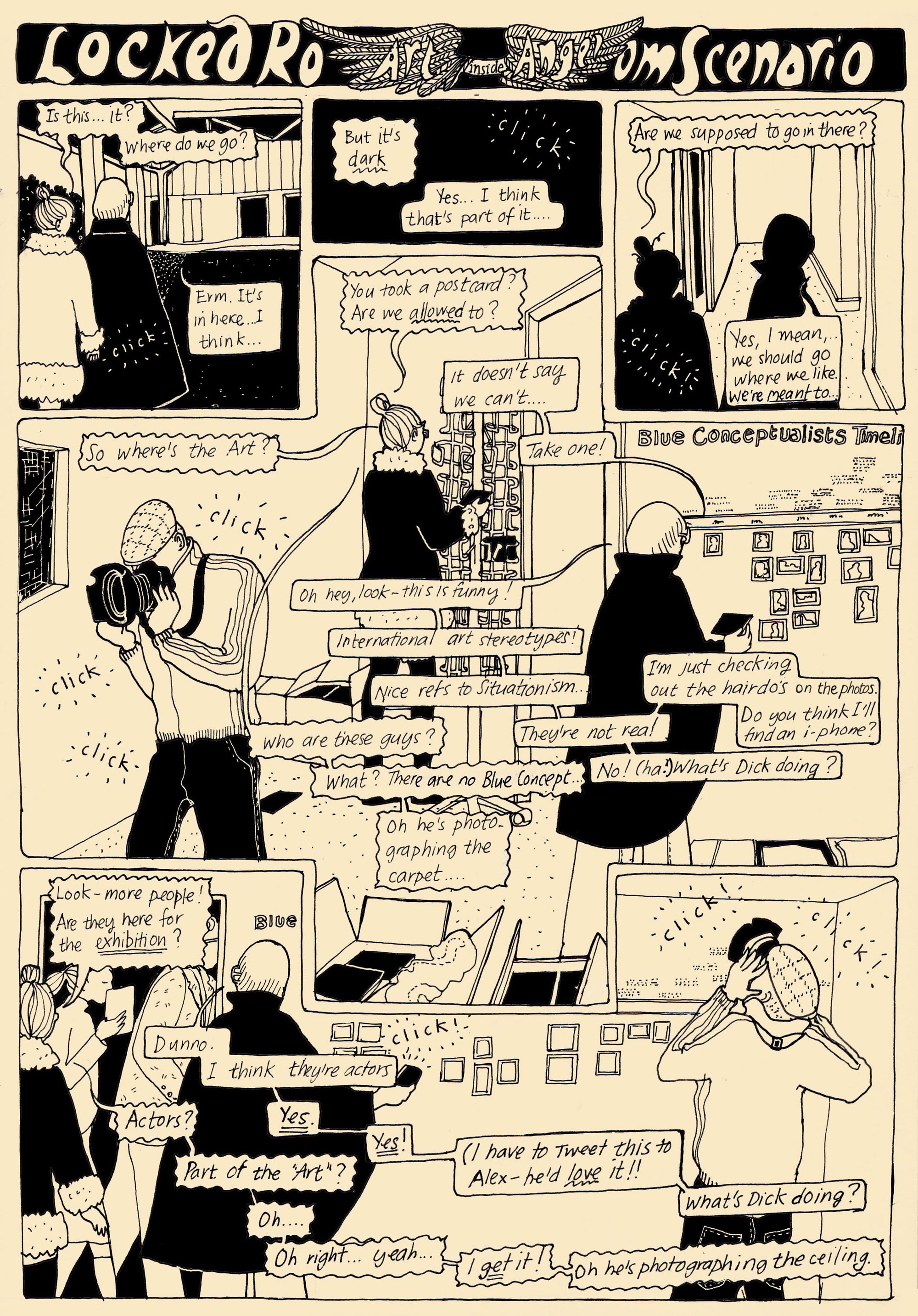 Badaude's illustration of her experience at Locked Room Scenario 2011. 2 of 4 pages.