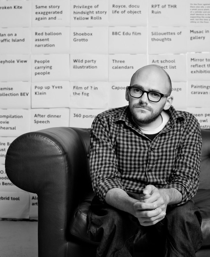 Ryan Gander on Sofa. Photograph courtesy of Lisson Gallery