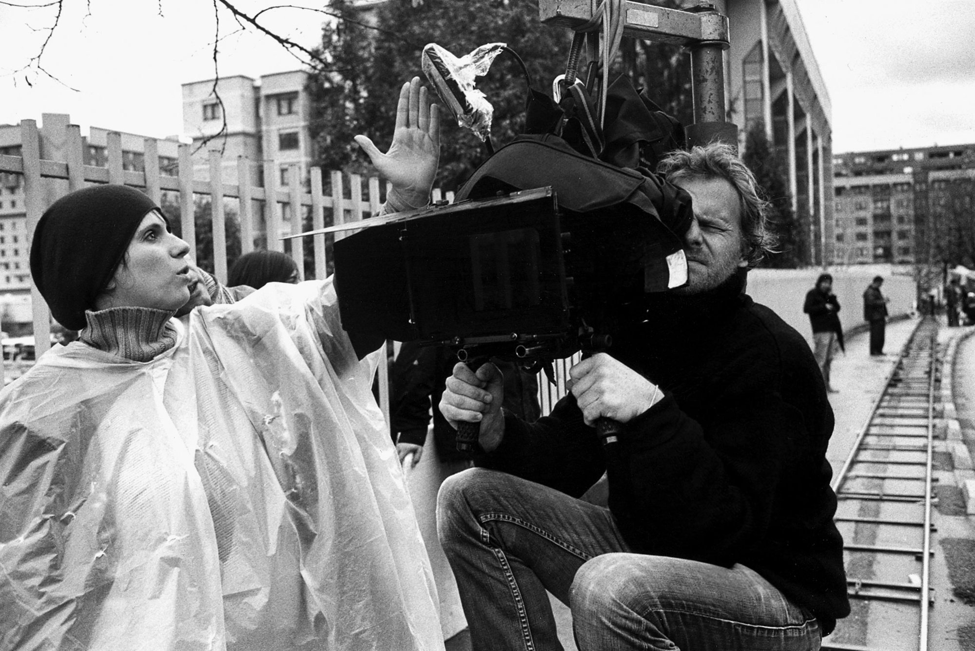 Šejla Kamerić with the camera operator on the set of 1395 Days Without Red during filming (2011). Photograph: Milomir Kovačević Strašni