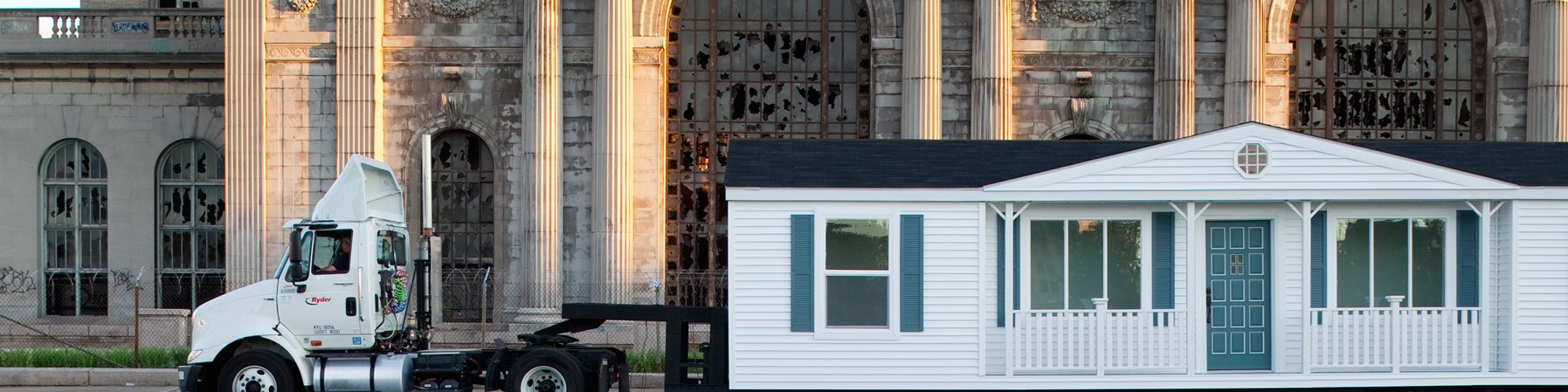 Image: Mike Kelley's Mobile Homestead travelling through Detroit (2010). Photograph: Corine Vermeulen