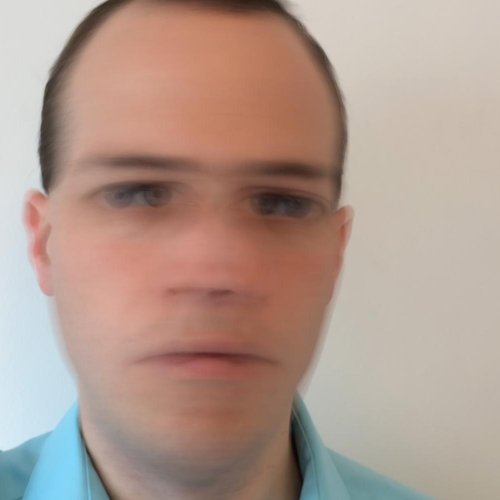 Dr Brian Fulkerson self-portrait created by applying the same treatment used in Jerusalem (2014)