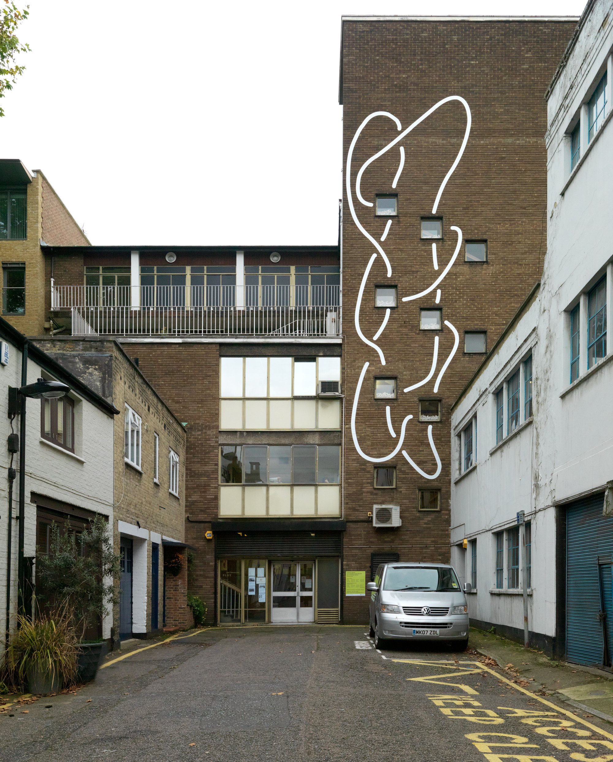 A work by José Damasceno, part of Plot (2014) on the exterior of Holborn Library as seen from John's Mews. Photograph: Marcus Leith