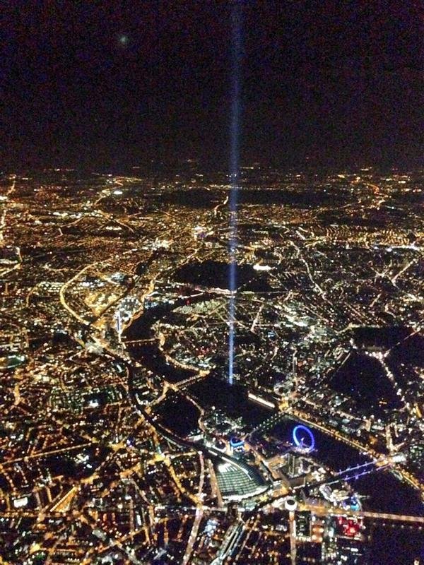 This photograph by John Roberts is for exclusive use by The Guardian online and Artangel.org.uk as part of the "7 photographers, 7 nights" photography feature to be co-published during the run of Ryoji Ikeda's spectra. This images should not be used or reproduced in any other context nor publication without permission. Additional requests, including for print in The Guardian, through: charmian@artangel.org.uk.

Crediting for this image as part of the series:

Title: View of from the Metropolitan Police Helicopter
Photographer: John Roberts

The overall credit for the work which should be featured somewhere on the slideshow is:

Ryoji Ikeda, spectra (2014). Commissioned and presented by Artangel, co-commissioned by 14-18 NOW and the Mayor of London.
