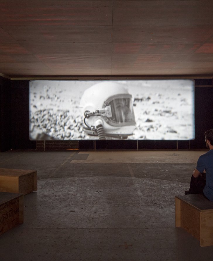 Rushes from A Distant Episode by Ben Rivers, projected as part of The Two Eyes Are Not Brothers at Television Centre, June 2015. Photograph: Marcus Leith