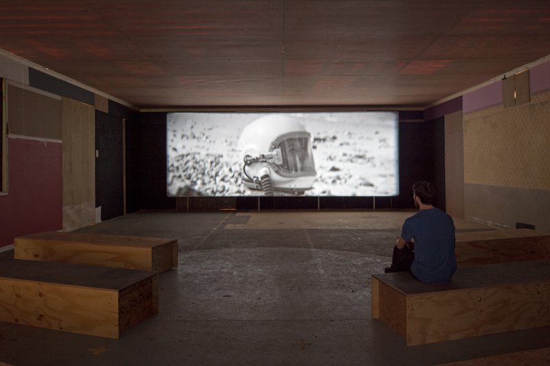 Rushes from A Distant Episode by Ben Rivers, projected as part of The Two Eyes Are Not Brothers at Television Centre, June 2015. Photograph: Marcus Leith