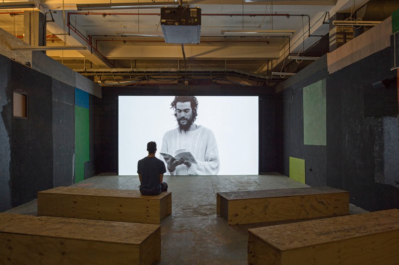 Oliver Laxe as shot by Ben Rivers, projection at Television Centre, June 2015. Photograph: Marcus Leith