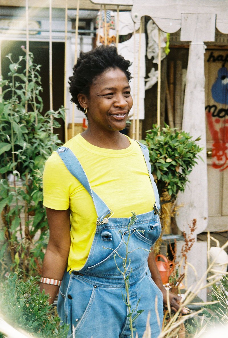 Mwiinga Twyman during filming of Here for Life in Nomadic Community Gardens, 2018. Photograph: Therese Henningsen