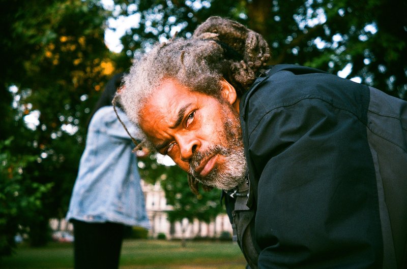 Richard Honeyghan during filming of Here for Life in Nomadic Community Gardens, 2018. Photograph: Therese Henningsen