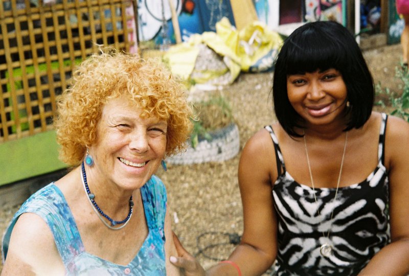 Sasha Winslow during filming of Here for Life in Nomadic Community Gardens, 2018. Photograph: Therese Henningsen