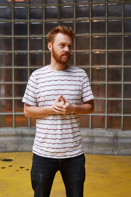 Evan Roth at the preview event for Red Lines hosted by Viaduct Showroom, 4 September 2018. Photograph: Matthew Andrews