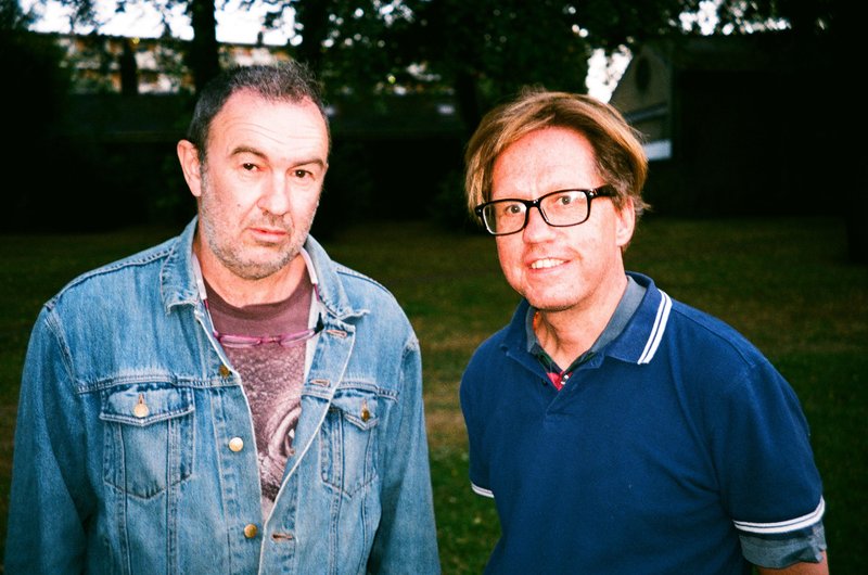 Jake Goode and Ben Smithies on the set of Here for Life, 2019. Photo: Therese Henningsen