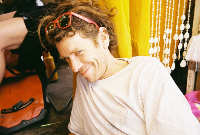 Jono Whitty at Nomadic Community Gardens during the filming of Here for Life, 2019. Photo: Therese Henningsen