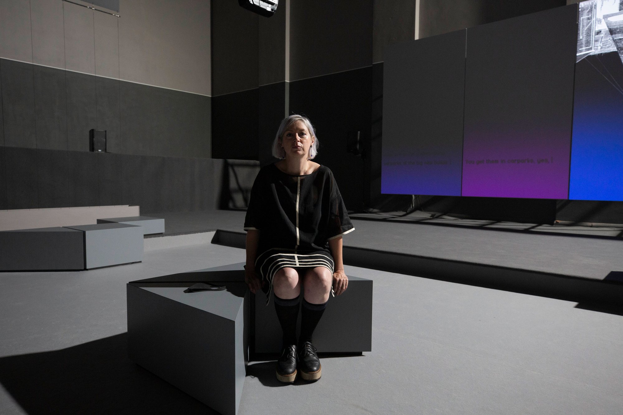 Image: Elizabeth Price at SLOW DANS, at the Assembly room, London. Presented by Artangel. Photographer: Zeinab Batchelor