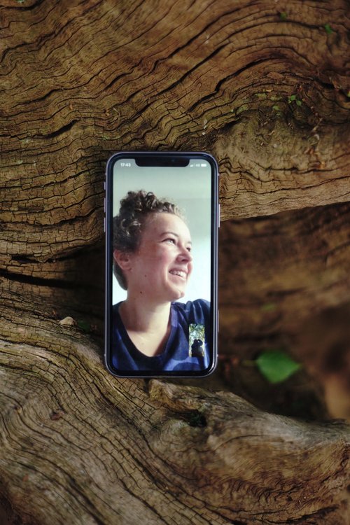 Sophie Le Roux and Rosalie Schweiker, distant digital body shot, 2020. Suffolk countryside and South London. Photo: Sophie Le Roux