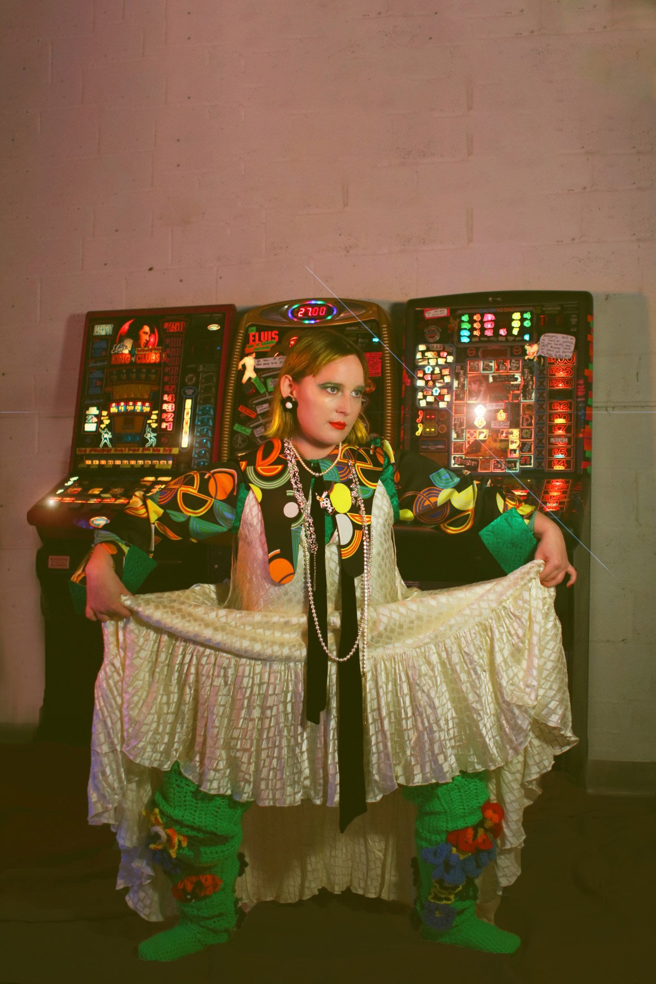 Abi Palmer, Crip Casino, 2018. Installation view, London. Photo: Faith Aylward, styled by Mia Maxwell