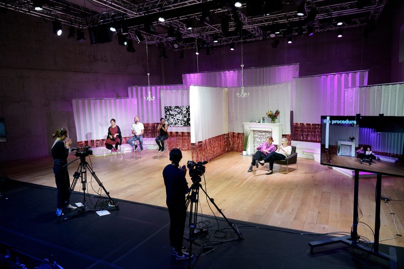 Jos Bitelli, The Procedure, 2018. Production view, Nottingham Contemporary. Photo: Hanna Parikh