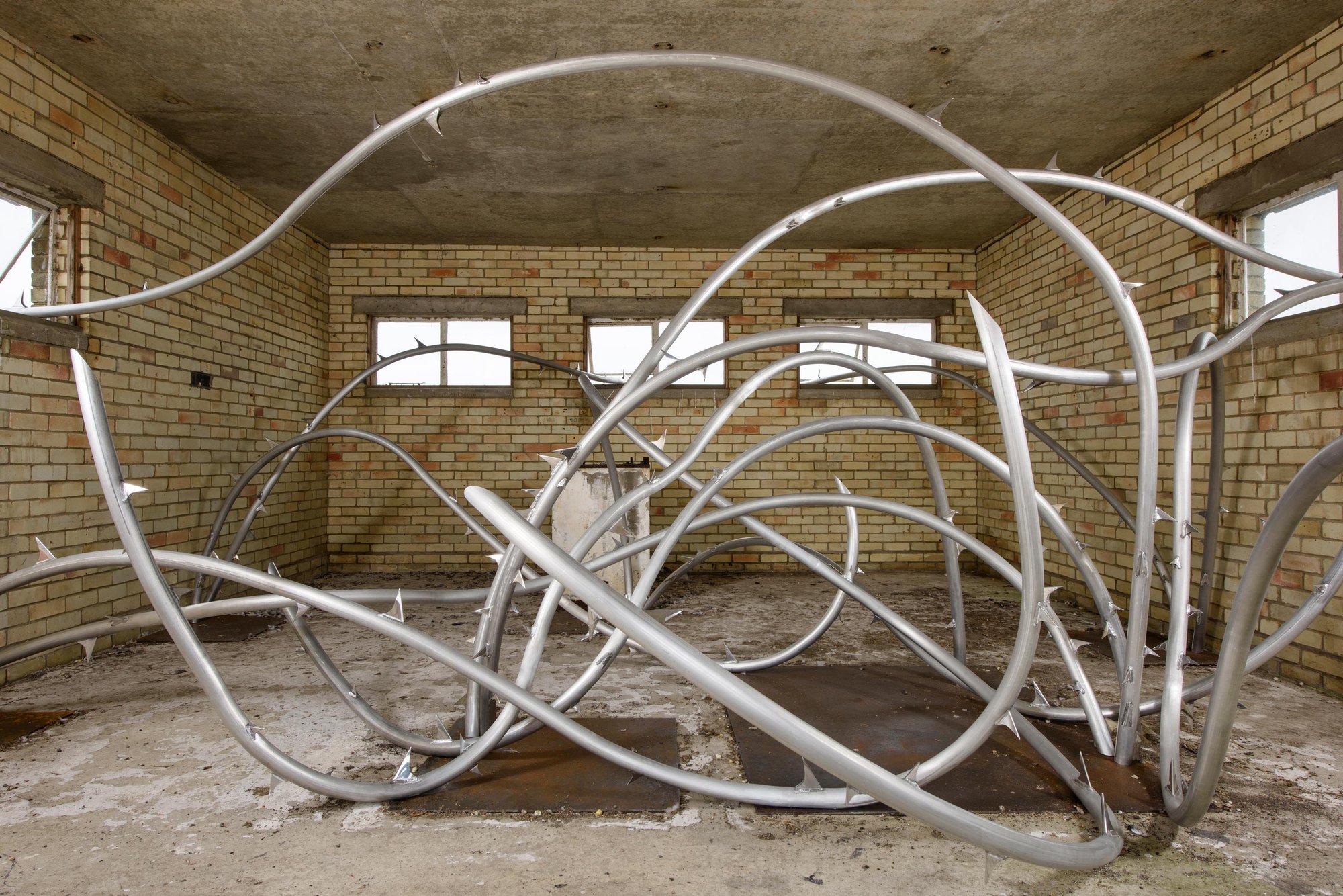 Image: Alice Channer, Lethality and Vulnerability (2021) on Orford Ness, Suffolk. Photograph: Thierry Bal.