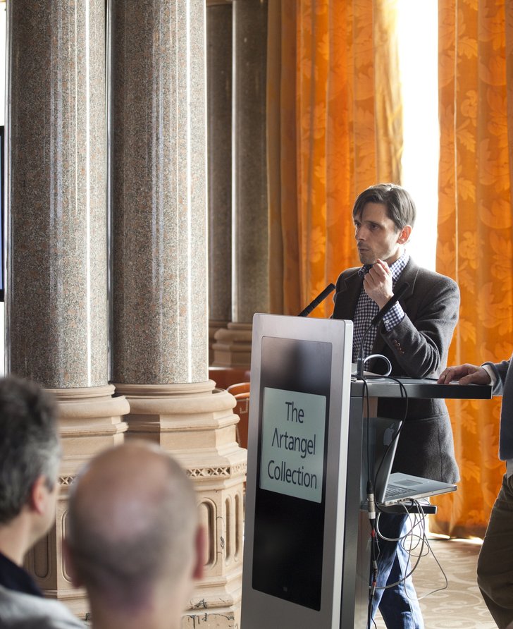 Jeremy Deller speaking at the launch of The Artangel Collection in 2011