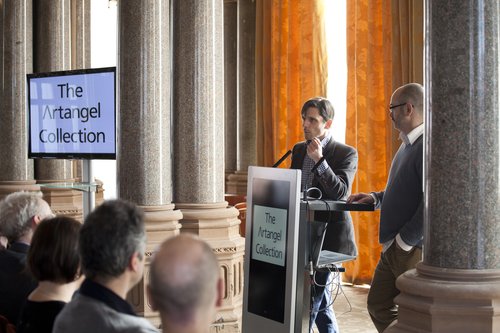 Jeremy Deller speaking at the launch of The Artangel Collection in 2011